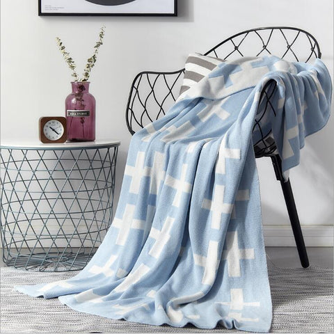 Plaid bleu ciel-Plaid-Ambiance Cosy