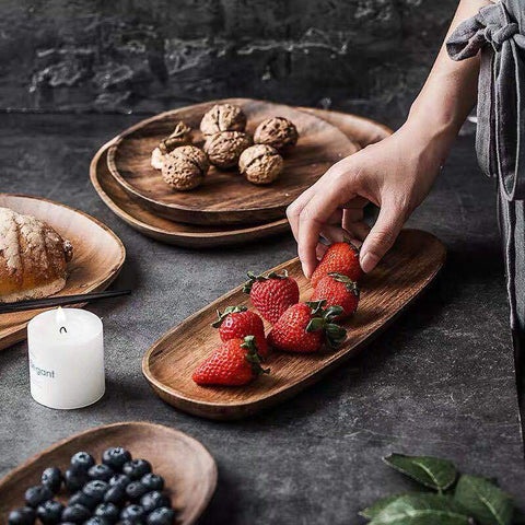 Assiette longue en bois - Ambiance Cosy 