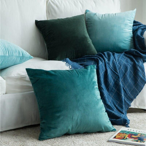 Housse de coussin 45x45 <br> Bleu ciel-Ambiance Cosy