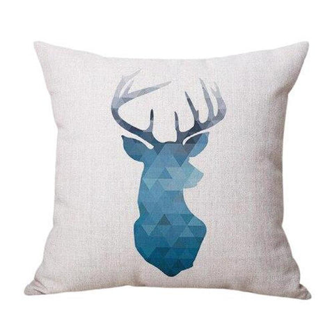 Housse de coussin 45x45 <br> Cerf bleu-Ambiance Cosy