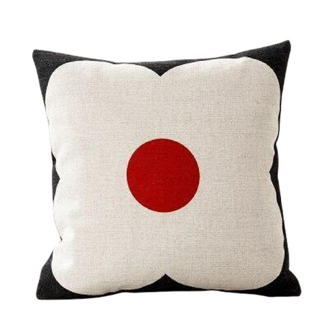 Housse de coussin 45x45 <br> Fleur disque rouge-Ambiance Cosy