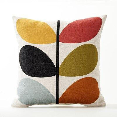 Housse de coussin 45x45 <br> Motif fleur abstrait multicolore-Ambiance Cosy