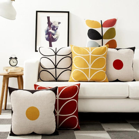 Housse de coussin 45x45 <br> Motif fleur abstrait multicolore-Ambiance Cosy