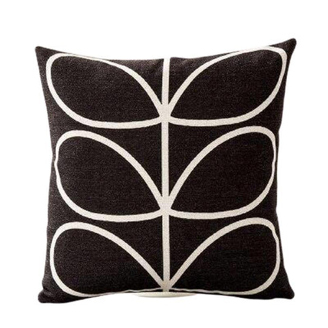 Housse de coussin 45x45 <br> Motif fleur abstrait noir-Ambiance Cosy