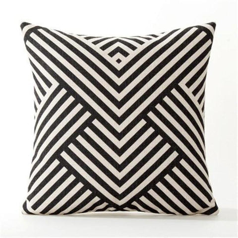 Housse de coussin 45x45 <br> Noir et blanc-Ambiance Cosy