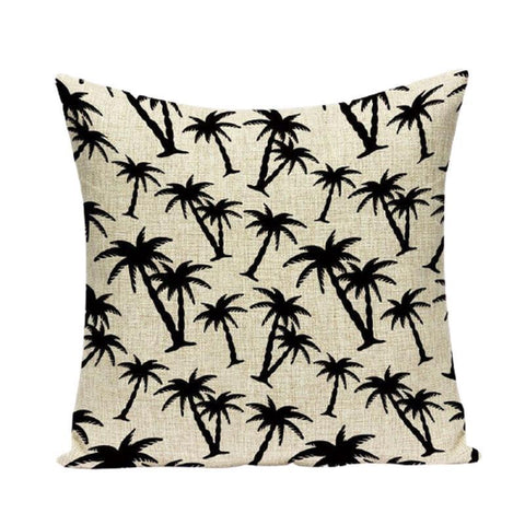 Housse de coussin 45x45 <br> Palmiers noirs-Ambiance Cosy