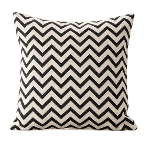 Housse de coussin 45x45 <br> Rayé noir et blanc-Ambiance Cosy