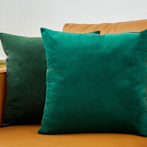 Housse de coussin 45x45 <br> Vert Émeraude-Ambiance Cosy