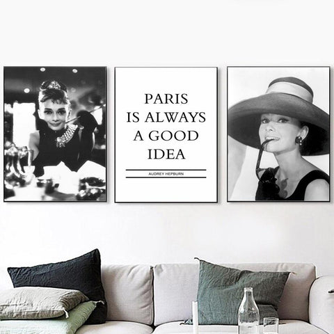 Tableau Audrey Hepburn lunettes