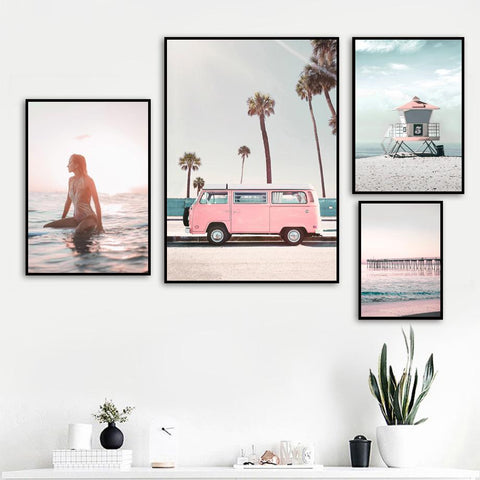 Tableau ponton bord de mer