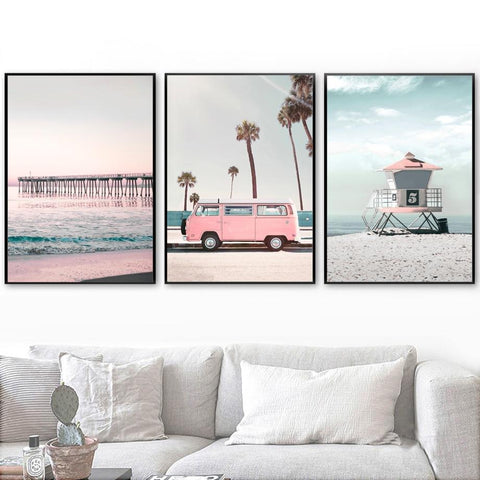 Tableau ponton bord de mer