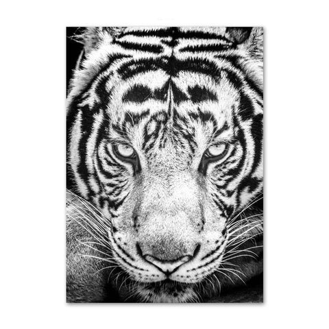 Tableau tigre noir et blanc