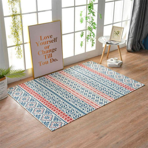 tapis rouge et bleu-[product-type]-Ambiance Cosy