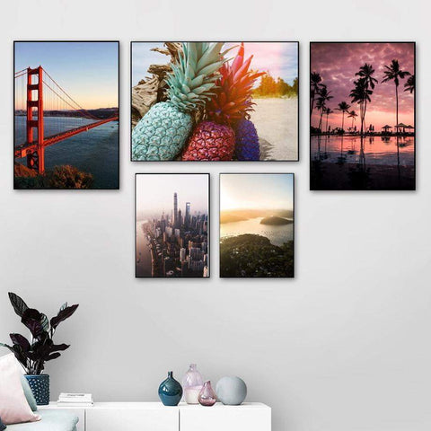 Toile ananas multicolores