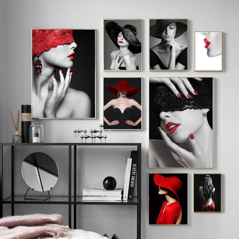 Toile femme noir et blanc