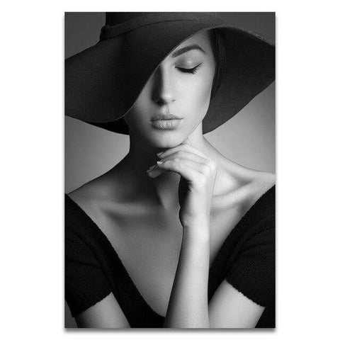 Toile femme noir et blanc