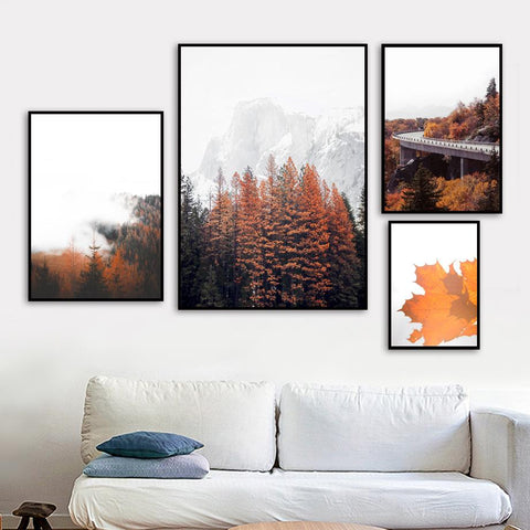 Toile forêt brume