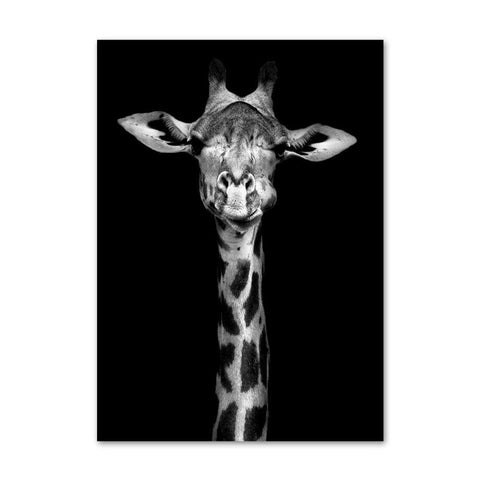 Toile girafe noir et blanc