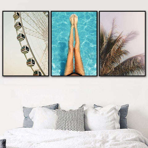 Toile jambes piscine