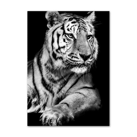 Toile tigre noir et blanc