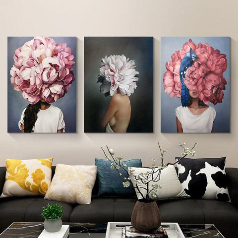 Toile visage roses