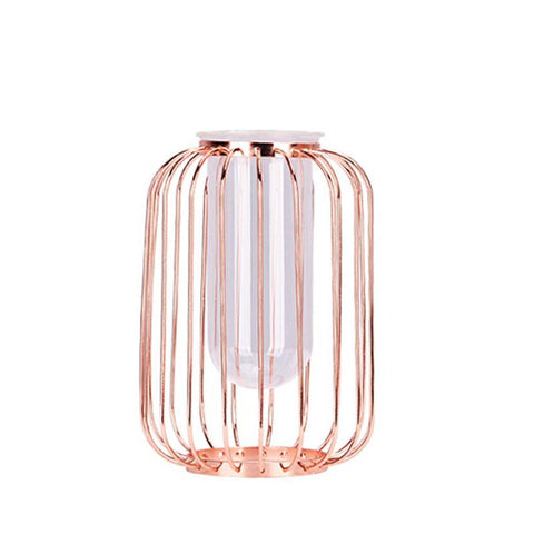 Vase Cage Vase Ambiance Cosy Or rose - 25,6 cm 