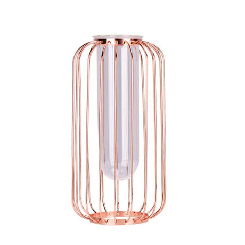 Vase Cage Vase Ambiance Cosy Or rose - 30,5 cm 