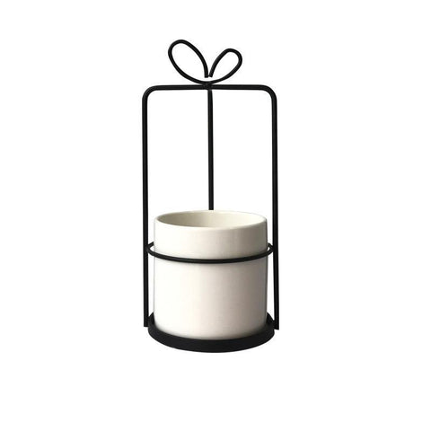 Vase Décoratif <br> Design Fleur Vase Ambiance Cosy Noir rectangle 